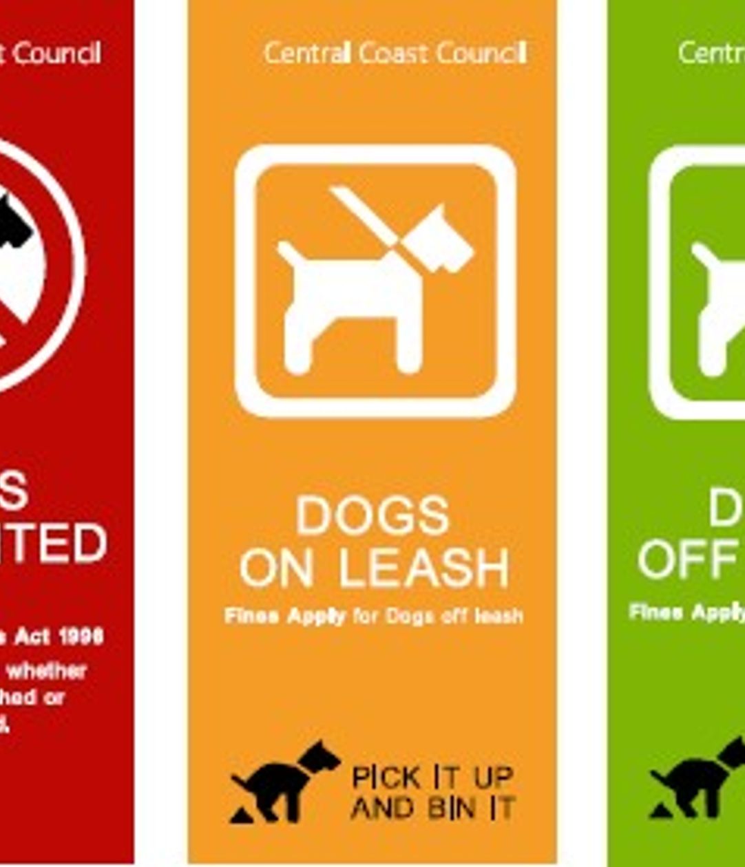 Signage system to highlight existing dog friendly areas are being vandalised Central Coast Council