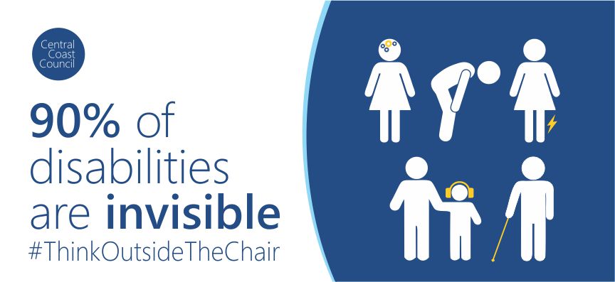 Invisible disability campaign graphic symbols depicting people with unseen disabilities
