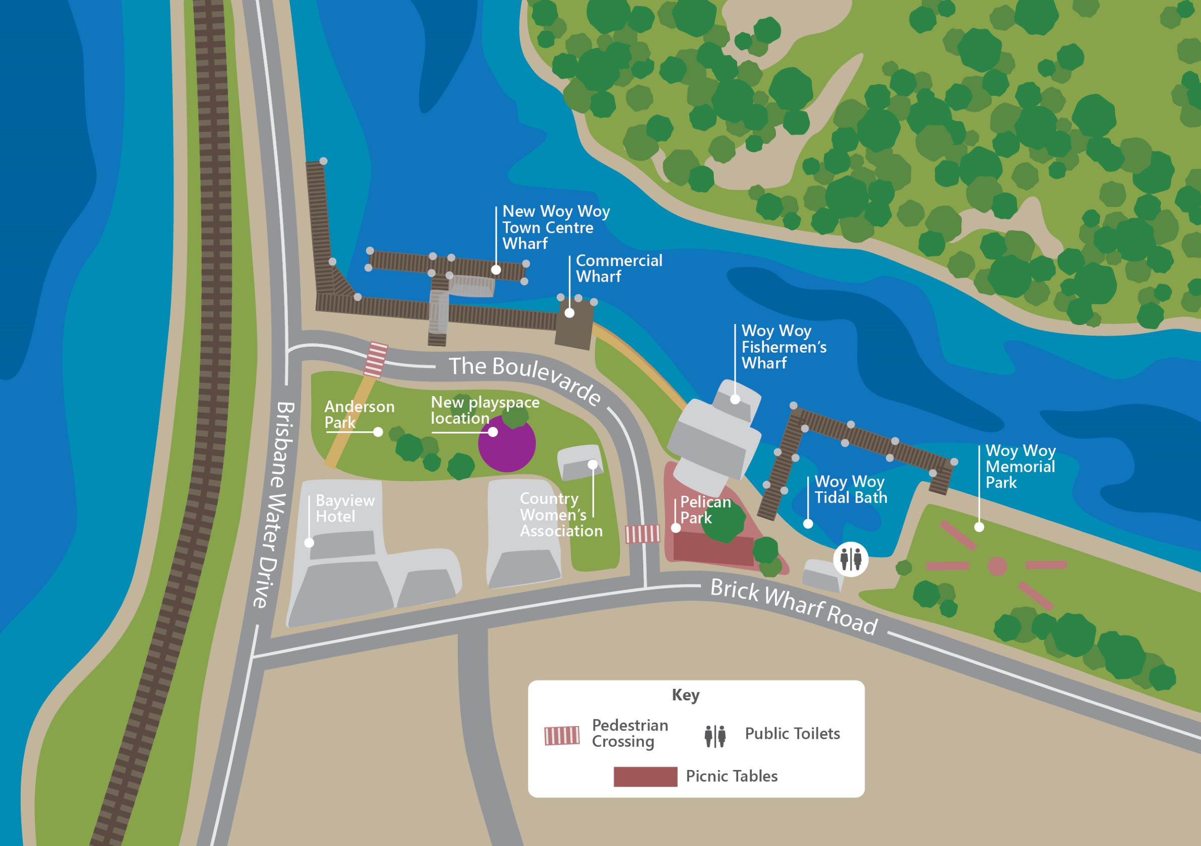 Woy Woy Anderson Park playspace map