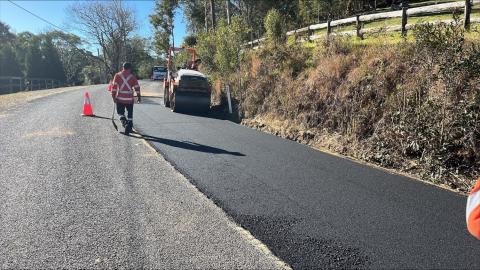 Recent road rehabilitation works at Yarramalong Rd Yarramalong