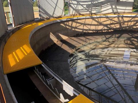 Figure 3: Primary Sedimentation Tank No2 Existing Odour Covers Primary Sedimentation Tank with yellow cover