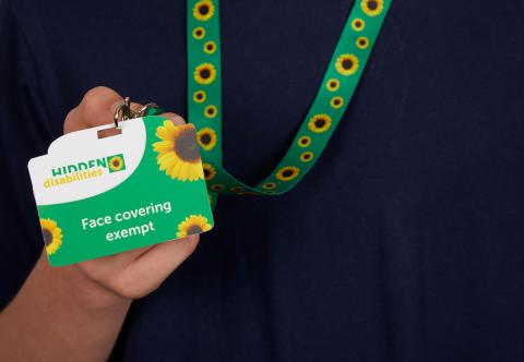 sunflower card on a lanyard
